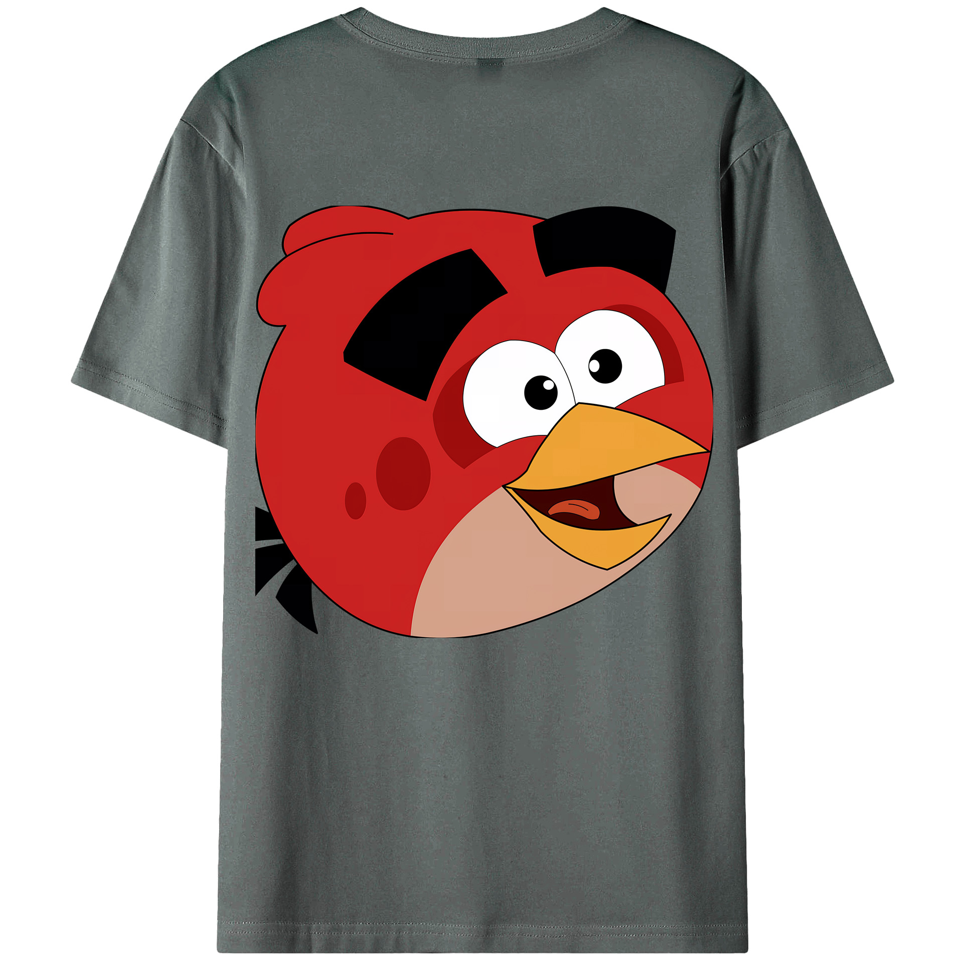 （画像用） Angry Birds アングリーバード 綿100％ メンズ半袖Tシャツ（バックプリント） 通気性